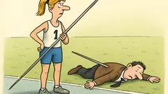 Dowcip: Od oszczepniczki odszedł mąż...