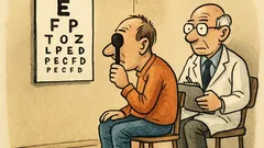 Dowcip: U okulisty—proszę czytać najniższy rząd