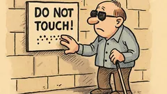 Dowcip: „Nie dotykać!” w alfabecie Braille’a…