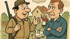 Dowcip: Fąfara chwali się sąsiadowi na polowaniu